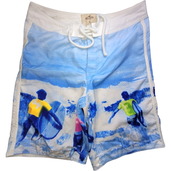 Hollister Mens xl Board Shorts Swim Trunks Surfboard Surfing Swimming Blue - Picture 2 of 7
